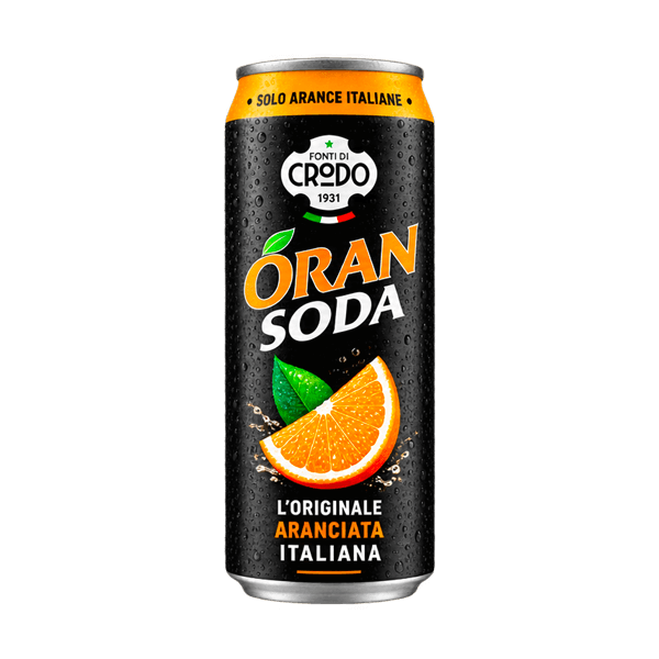 Oransoda Orangenlimonade, Terme di Crodo • italienisches Erfrischungsgetränk mit Orange