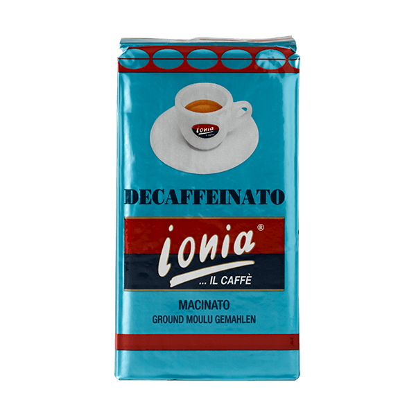 Der Espresso Decaffeinato ist ein koffeinfreier sowie gemahlener Blend von Ionia.
