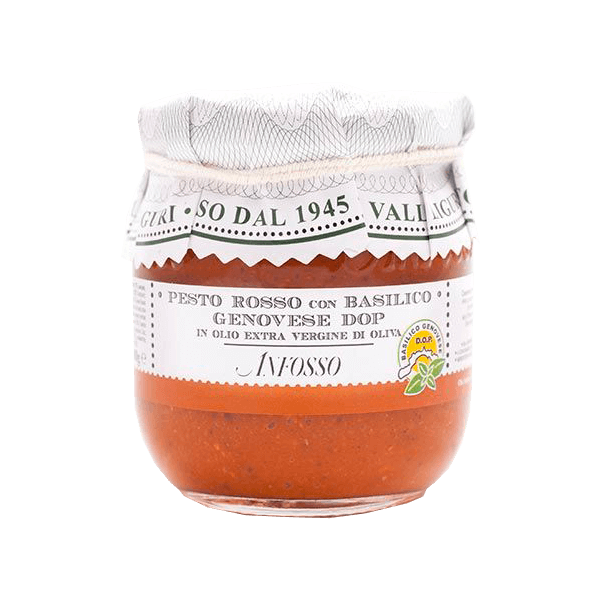Pesto Rosso mit Basilikum von Anfosso
