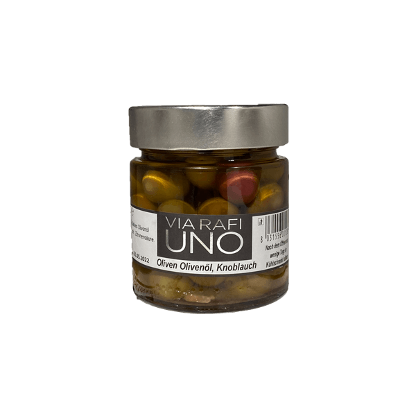 Oliven mit Knoblauch und Chili von Via Rafi Uno