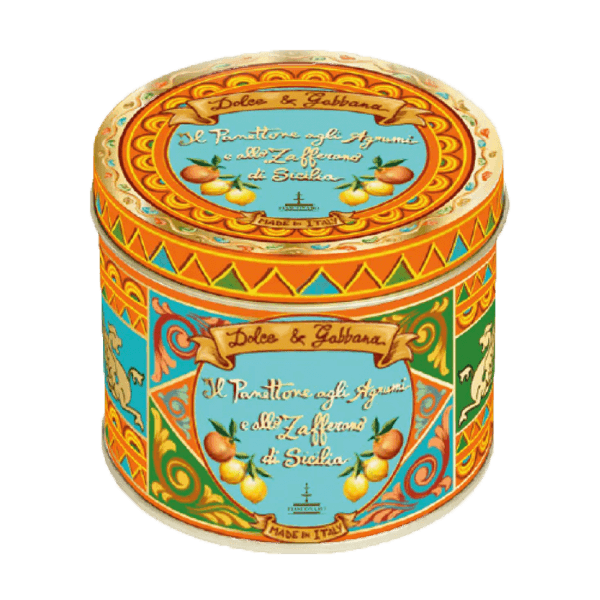 Panettone mit Zitrusfrüchten & Safran 100g Dolce & Gabbana, Fiasconaro • Feine Weihnachts Backware • Süßes aus Italien
