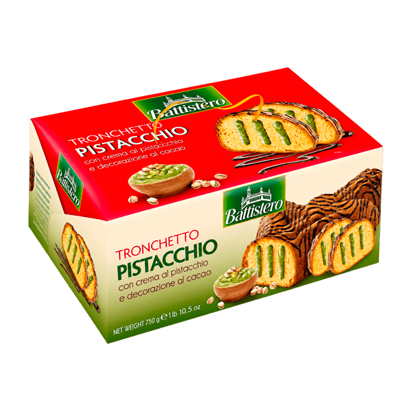 Tronchetto Pistacchio 750 g, Battistero • Italienisches Pistaziengebäck
