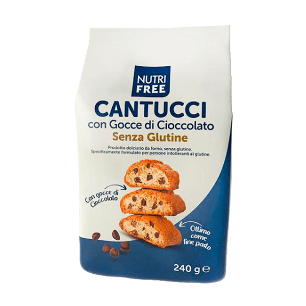 Cantuccini Schoko Glutenfrei Mandelgebäck, Nutrifree • Mandelkekse ohne Laktose und Gluten • Süßes aus Italien