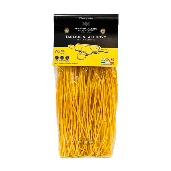 Tagliolini Uovo Glutenfrei 250g, Massimo Zero. Italienische Nudeln aus Mais-und Reismehl