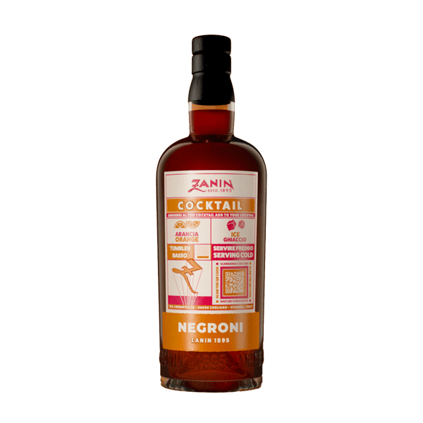 Cocktail Negroni 23% 0,7l, Zanin • Roter Aperitif-Likör • Italienische Spirituosen