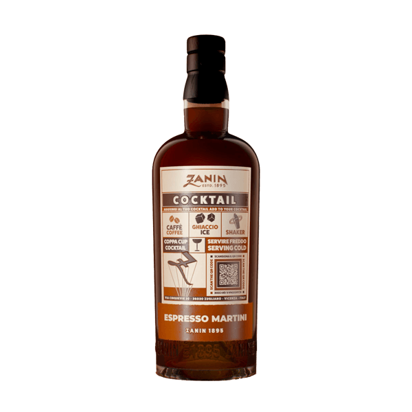 Cocktail Espresso Martini 18% 0,7l, Zanin • Cocktail mit Wodka & Kaffeelikör • Italienische Spirituosen