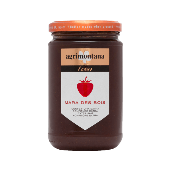 Erdbeer-Konfitüre Extra 340g, Agrimontana • Brotaufstrich mit Erdbeeren • Süßes aus Italien