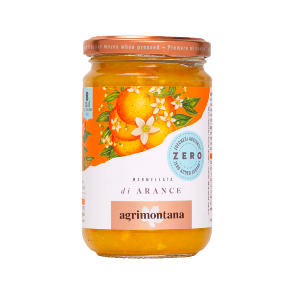 Orange-Marmelade Zero 300g, Agrimontana • Brotaufstrich ohne Zucker • Süßes aus Italien