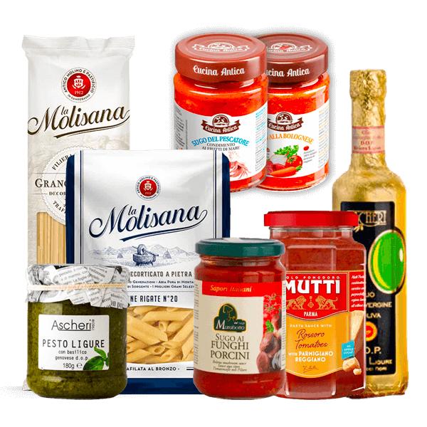Italienisches Pasta Set - Nudelgenuss mit Sugo & Käse • Italienische Feinkost