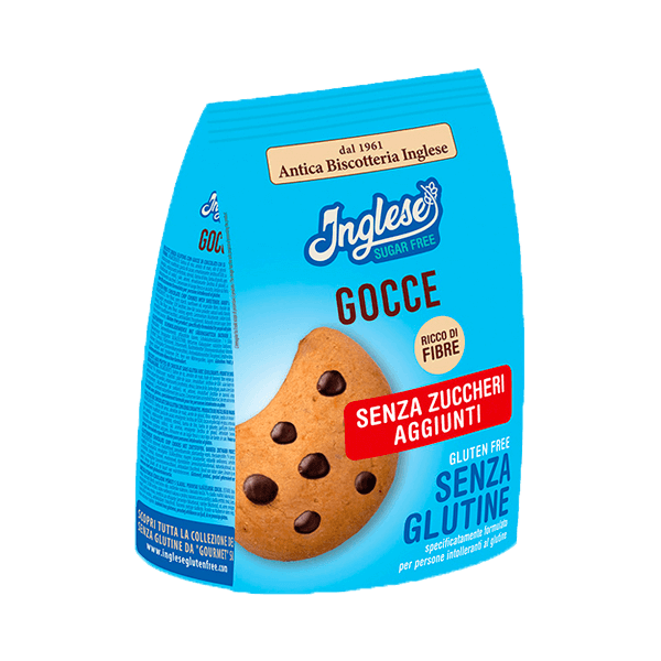 Schokokekse ohne Zucker, Glutenfrei 200g, Inglese • Schokokekse laktosefrei • Süßes aus Italien
