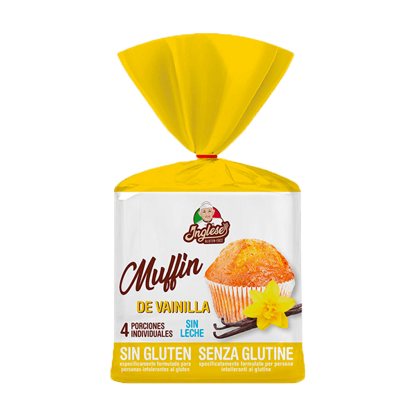 Vanille Muffins Glutenfrei 4er-Pack 200g, Inglese • Laktosefrei • Süßes aus Italien