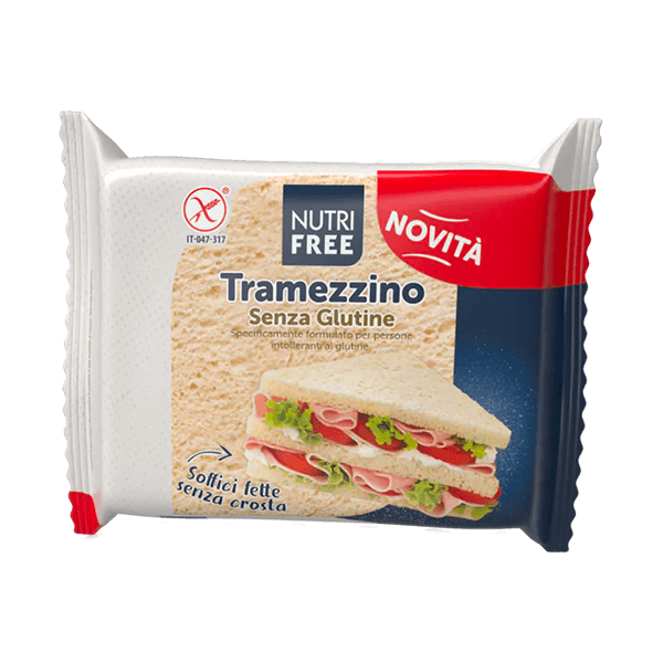 Tramezzino Brot Glutenfrei & Lacktosefrei, Nutrifree • Krustenfreies Brot ohne Gluten & Laktose