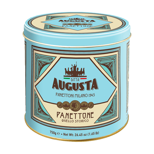 Panettone Classico 750g Metalldose Blau, Augusta • Feiner italienischer Weihnachtskuchen • Süßes aus Italien