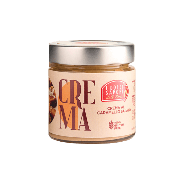 Crema Caramello Salato Glutenfrei 190g, Dolci Sapori Etna. Brotaufstrich aus Sizilien, Süßes aus Italien.
