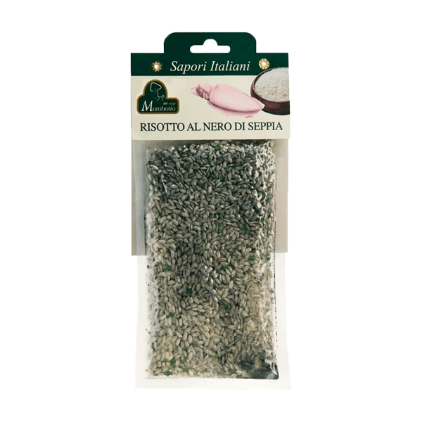 Risotto al Nero di Seppia 250g, Marabotto. Italienische Risotto mit Tintenfisch
