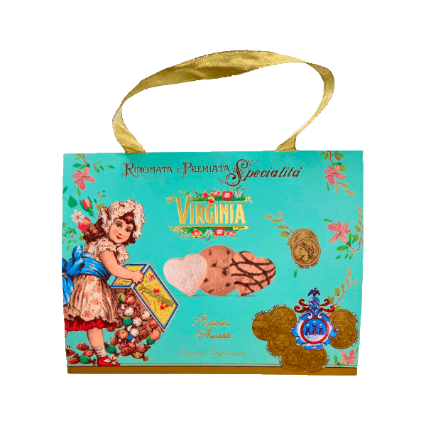Pasticceria Assortita Borsetta Azzurra 140g, Virginia. Italienisches Gebäck Geschenk
