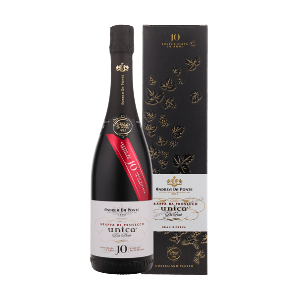 Grappa Unica da Ponte 10 Jahre, Andrea da Ponte. Spirituosen aus Italien