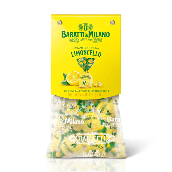 Bonbons Caramelle Ripiene Limoncello 200g, Baratti & Milano. Zitronenbonbons mit flüssiger Füllung