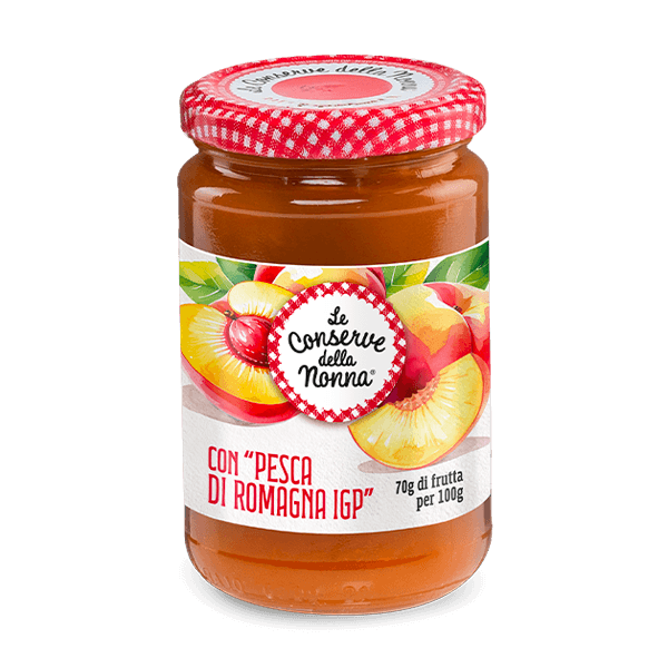 Pfirsichkonfitüre extra Pesca di Romagna IGP 330 g, Le Conserve della Nonna • Italienische Feinkost